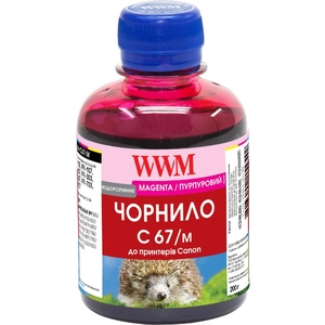 Чорнило C67 водорозчинне, для Canon PFI-107Bk 200 г Magenta WWM