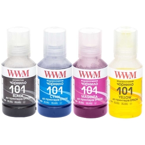 Набір чорнил №101 для Epson L4150/4160, 4 кольори по 140 г BP/C/M/Y WWM