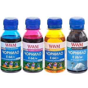 Набір чорнил для Epson L605/L4150/L1455, 4 кольори по 100 г BP/C/M/Y WWM