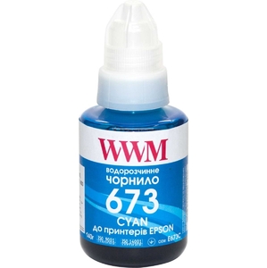 Чорнило №673 водорозчинне для Epson L800, 140 г Cyan WWM