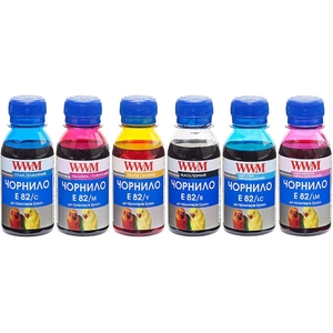 Набір чорнил E82 для Epson T50/P50/PX660, 6 кольорів по 100 г B/C/M/Y/LC/LM WWM
