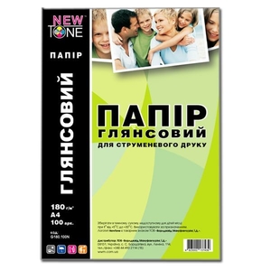 Фотопапір глянцевий А4, 100 аркушів, щільність 180 г/м2 G180.100N NewTone