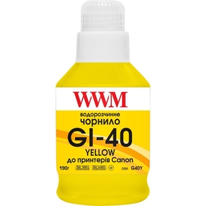 Чернило GI-40 водорастворимое для Canon G5040/G6040 190 г Yellow WWM