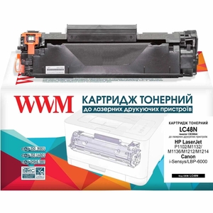 Картридж тонерный черный Black для HP LJ P1102/M1132/M1212 Canon 725 аналог CE285A WWM