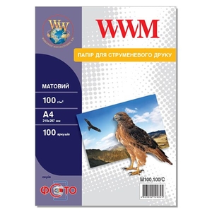 Фотопапір матовий А4, 100 аркушів, щільність 100 г/м2 M100.100/C WWM