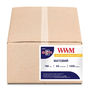 Фотопапір матовий А4, 1200 аркушів, щільність 180 г/м2 M180.1200 WWM