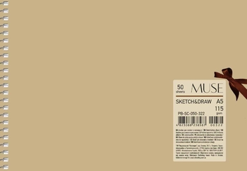 Альбом для ескізів та малювання А5, 50 аркушів, білий папір, 115 г/м2, на зав'язці PB-SC-050-322 Школярик