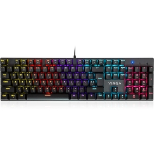 Клавіатура USB, 104 клавіші, з підсвіткою LED Red Switch Black KBGM-101 Vinga