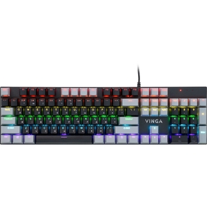 Клавіатура USB, 104 клавіші, з підсвіткою LED Blue Switch Grey/Black KBGM-090 Vinga