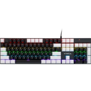 Клавіатура USB, 104 клавіші, з підсвіткою LED Brown Switch White/Black KBGM-095 Vinga