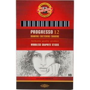 Карандаш чернографитный бездревесный 8В Progresso 8911 8B Koh-i-Noor