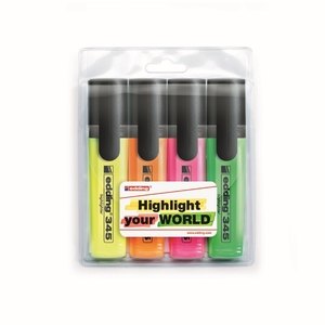 Набор текстовых маркеров, 4 цвета Highlighter e-345/4/SE Edding