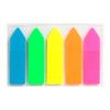 Закладки пластикові з клейким шаром, стрілки,  5 кольорів, 12х45 мм, 125 шт. Асорті неонових кольорів. D2450-02 (1)