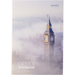 Книга канцелярська А4, 192 сторінки в клітинку, обкладинка картон твердий London 8423-21-A Axent