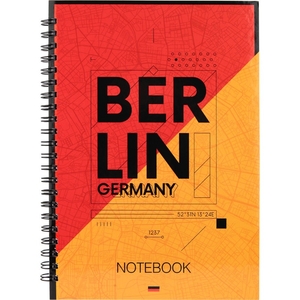 Блокнот А5, 96 страниц в клеточку, обложка твердый картон Berlin 8032-05-A Axent
