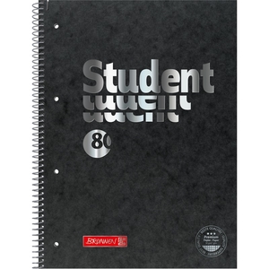 Колледж блок А4, 80 страниц, клетка, обложка картон мягкий Black 10-678 28 90 Brunnen