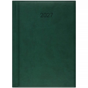 Щоденник датований 2027 А5, зелений, 336 сторінок, лінія, білий папір, обкладинка шкіра тверда Стандарт Torino 73-795-38-507 Brunnen
