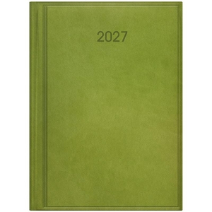Ежедневник датированный 2027 А5, светло-оливковый, 336 страниц, линия, белая бумага, обложка кожа твердая Стандарт Torino 73-795-38-567 Brunnen