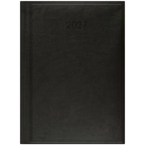 Щоденник датований 2027 А5, чорний, 336 сторінок, лінія, білий папір, обкладинка шкіра тверда Стандарт Torino Metallic 73-795-38-847 Brunnen