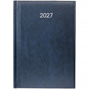 Ежедневник датированный 2027 А5, синий, 336 страниц, линия, белая бумага, обложка кожа твердая Стандарт Miradur 73-795-60-307 Brunnen