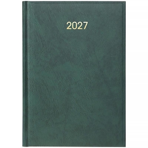 Ежедневник датированный 2027 А5, зеленый, 336 страниц, линия, белая бумага, обложка твердая кожа Стандарт Miradur 73-795-60-507 Brunnen