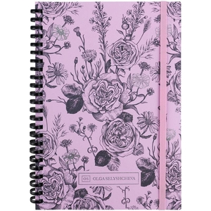 Блокнот А5, 80 сторінок в клітинку, обкладинка картон твердий Olga Selyshcheva. Pink Roses 8471-2-A-OS Axent