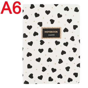 Блокнот А6, 60 страниц в клеточку, обложка кожа мягкая Black&White 8711-7-A Axent