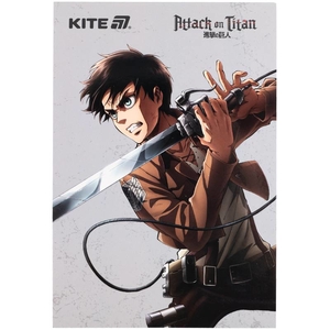 Блокнот-планшет А5, 50 сторінок в клітинку, обкладинка картон м'який Attack on Titan AT25-194 Kite