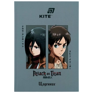 Щоденник шкільний, обкладинка картон твердий Attack on Titan AT26-262 Kite