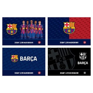 Альбом для малювання А4, 12 аркушів, 100 г/м2, мікс FC Barcelona BC26-241 Kite