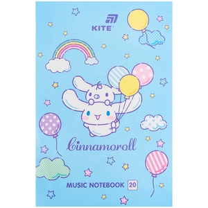 Зошит для нот вертикальний А4, 20 аркушів, м'яка обкладинка Cinnamoroll CR26-404 Kite