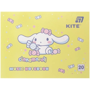Тетрадь для нот горизонтальная А5, 20 листов, мягкая обложка Cinnamoroll CR26-405 Kite
