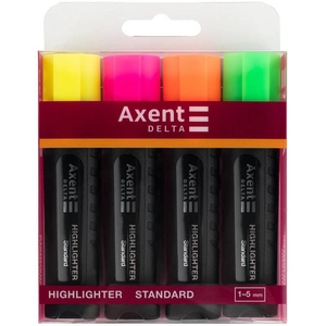 Набор текстовых маркеров, 4 цвета Delta Highlighter Standard D2505-40 Axent