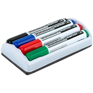 Набор: Маркеры для магнитных досок, 4 цвета и губка Whiteboard D2800-80 Axent