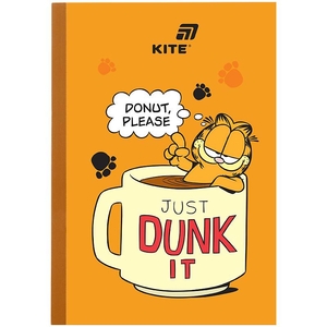 Блокнот А5, 40 сторінок в клітинку, обкладинка картон м'який Garfield GF26-091 Kite