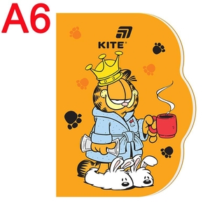 Блокнот А6, 60 страниц в клетку, обложка картон мягкий Garfield GF26-223 Kite