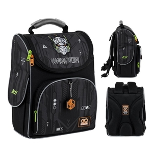 Рюкзак шкільний каркасний Warrior GO25-5001S-8 GO Pack, ортопедична спинка, прогумоване дно, світловідбиваючі елементи, система кріплення лямок