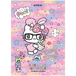 Бумага цветная А4, 15 цветов, 80 г/м2 Hello Kitty HK24-250 Kite