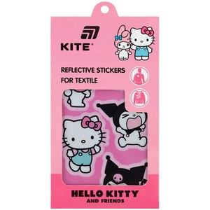 Набір стікерів світловідбиваючих для текстилю, 5 шт на аркуші Hello Kitty HK25-114 Kite