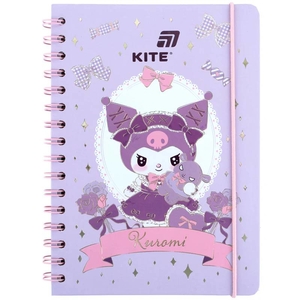 Блокнот А5, 80 сторінок в клітинку, обкладинка картон твердий Kuromi HK26-190-2 Kite