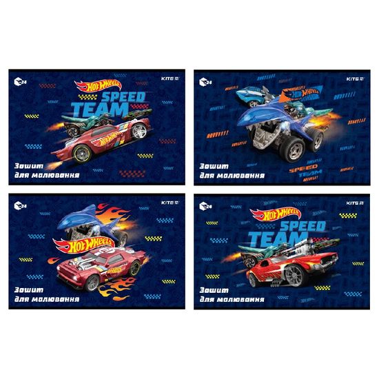 Альбом для рисования А4, 24 листа, 100 г/м2, микс Hot Wheels HW22-242 Kite Альбом для рисования А4, 24 листа, 100 г/м2, микс Hot Wheels HW22-242 Kite