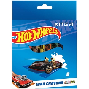 Мел восковый, 8 цветов Jumbo Hot Wheels HW24-076 Kite