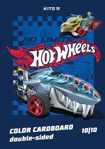 Картон кольоровий А4, 10 аркушів, щільність 190 г/м2 Hot Wheels HW24-255 Kite