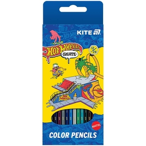 Карандаши цветные двусторонние, 24 цвета (12 шт) Hot Wheels HW25-054-2 Kite