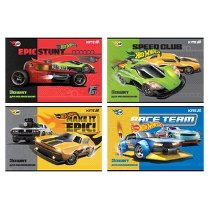 Альбом для малювання А4, 12 аркушів, 100 г/м2, мікс Hot Wheels HW25-241 Kite