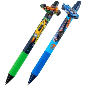 Ручка шариковая автоматическая синяя 0,5 мм, микс Hot Wheels HW26-393 Kite