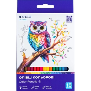 Карандаши цветные, 18 цветов Classic K-052 Kite