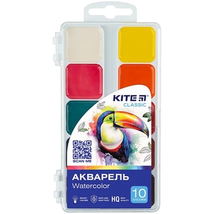 Акварельные краски медовые, 10 цветов Classic K-060 Kite