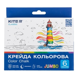 Мел цветной, 6 цветов Classic Jumbo K-073 Kite