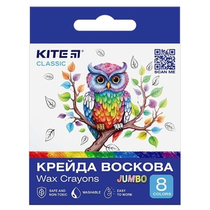 Мел восковой, 8 цветов Classic Jumbo K-076 Kite